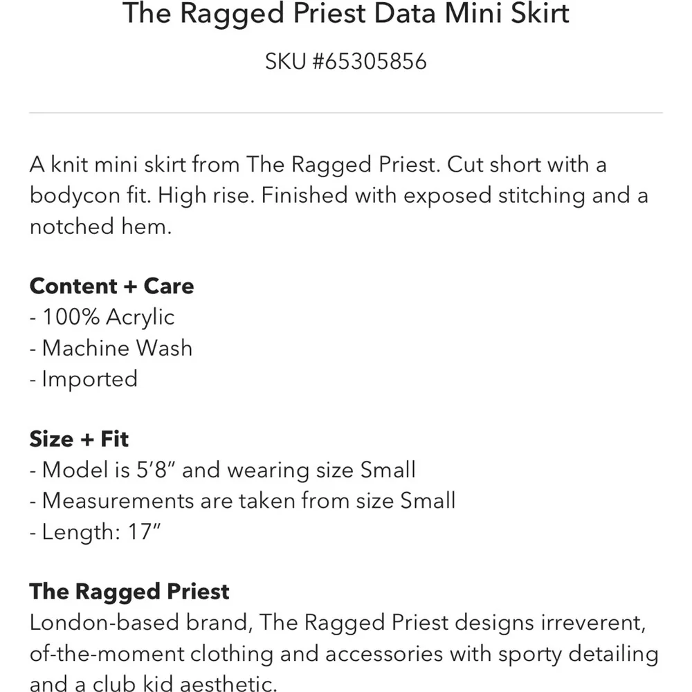 New Ragged Priest Mini Skirt - Picture 3 of 3